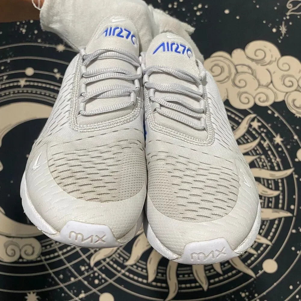 Nike Air Max 270 943345-041 Athletic Sneaker Boys 6.5 White Mesh Jogging Running
